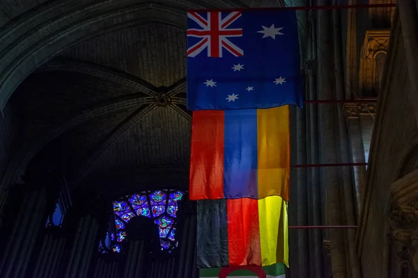 París Francia Noviembre 2018 Bandera Armenia Entre Las Banderas Alemania —  Fotos de Stock