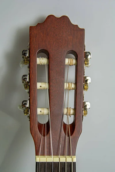 Strumento Musicale Paletta Peghead Neck Tuning Peg Chitarra Acustica Fondo — Foto Stock