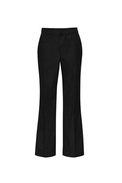 Élégant Pantalon Jambe Large Pour Femmes Noires Avec Motif Pied — Photo