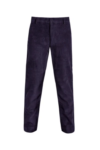 Stylish Dark Purple Mens Velvet Jeans Pants Isolated White Background — Stock Photo, Image