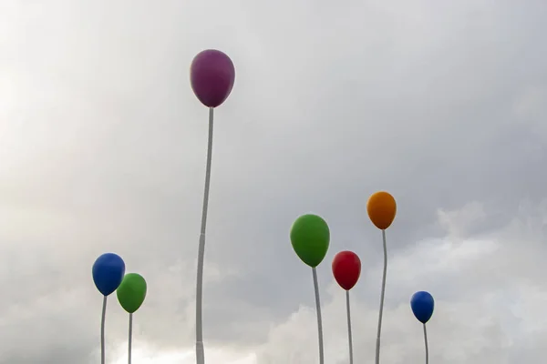 Paris Frankreich November 2018 Abstrakte Installation Aus Bunten Luftballons Auf — Stockfoto