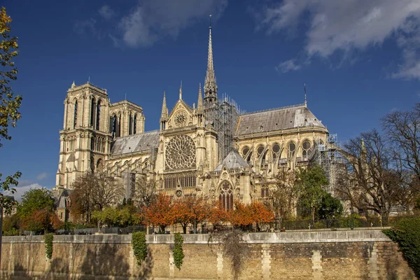 Notre Dame Paris Párizsban Szajna Mentén — Stock Fotó