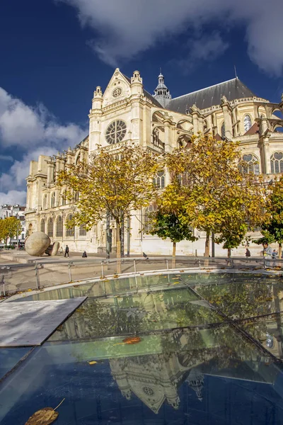 Parigi Francia Novembre 2018 Veduta Panoramica Della Chiesa Sant Eustachio — Foto Stock