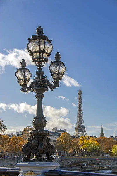Most Pont Alexandre Iii Zdobený Ozdobený Secesními Lampami Plastiky Paříži — Stock fotografie