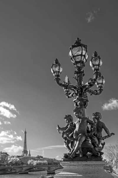 Ponte Pont Alexandre Iii 1896 Decorato Con Lampade Sculture Stile — Foto Stock