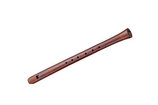 Vind Musikinstrument Træ Fløjte Bansuri Isoleret Hvid Baggrund Musikinstrumenter Serie - Stock-foto