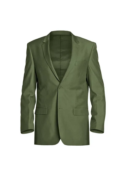 Pastel Casaco Masculino Elegante Verde Isolado Fundo Branco Manequim Fantasma — Fotografia de Stock