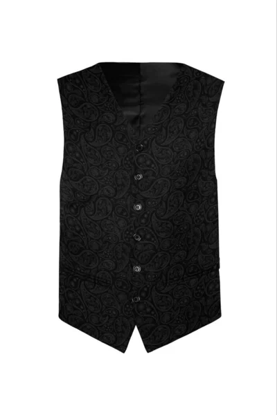 Chaleco Negro Moda Para Hombre Con Patrón Paisley Aislado Sobre —  Fotos de Stock