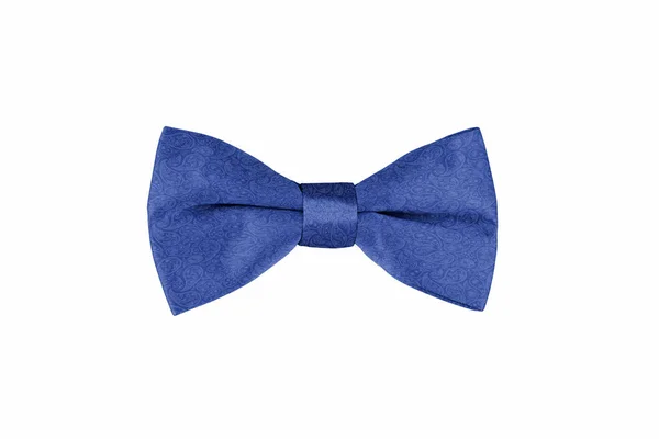 Paisley Patroon Modieuze Blue Bow Tie Geïsoleerd Witte Achtergrond — Stockfoto