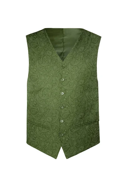 Chaleco Verde Moda Para Hombre Con Patrón Paisley Aislado Sobre —  Fotos de Stock