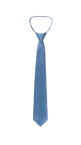 Paisley Muster Stilvoll Eng Gebunden Hellblaue Krawatte Isoliert Auf Weißem — Stockfoto