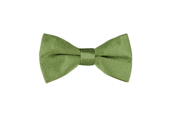 Paisley Pattern Fashionable Pastel Green Bow Tie Isolated White Background — Stock Photo, Image