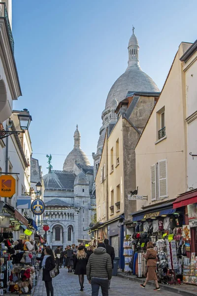 Paris Frankrike November 2018 Människor Som Går Runt Den Berömda Stockbild