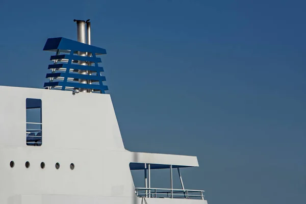 Detailed Close View Passenger Ferry Funnel Plenty Copyspace Your Text — Stock Photo, Image