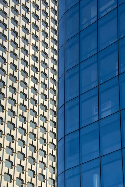 Abstract Vertical Background Office Buildings Facades Overlapping Each Other Reflections Stock Image