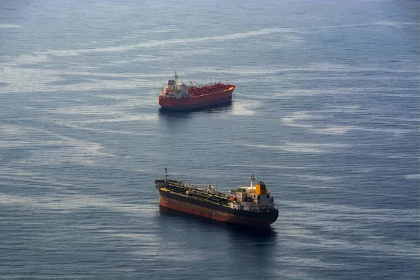 Aerial View Cargo Ships Blue Sea Logistics Transportation International Container — Stock Photo, Image