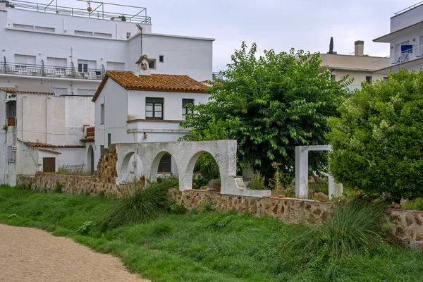 Vista Cidade Mediterrânea Tossa Mar Costa Brava Espanha Edifícios Brancos — Fotografia de Stock