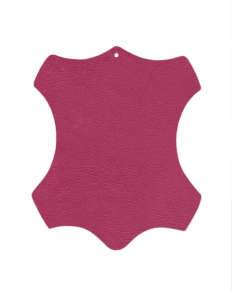 Рожевий Оригінальний Шкіряний Знак Зроблений 100 Справжньої Шкіри Ізольований Білому — стокове фото