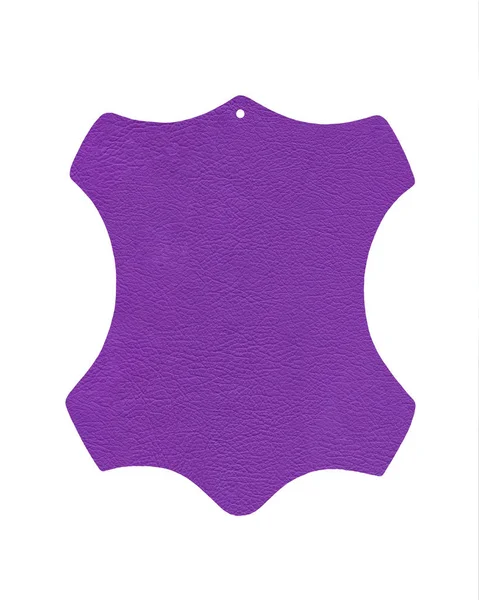 Фіолетовий Оригінальний Шкіряний Знак Зроблений 100 Справжньої Шкіри Ізольований Білому — стокове фото