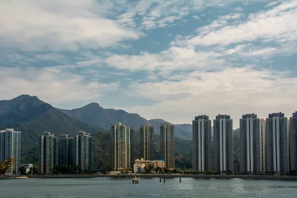 Hong Kong China February 2014 Cityscape Shing Mun River Skyscrapers — Stock Photo, Image