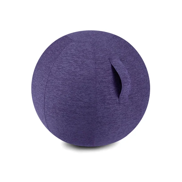 Ткань Фиолетовый Фитнес Мяч Изолирован Белом Фоне Спортивное Оборудование — стоковое фото