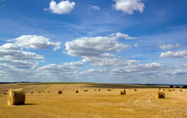 Straw Bundles Plains Yonne Burgundy France — Stock Photo, Image