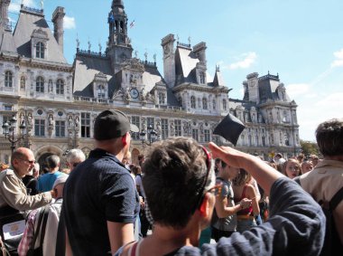 İklim - İklim için için yürüyüş. Ekolojik gösteri. Paris Fransa Cumartesi, 08 Eylül 2018.