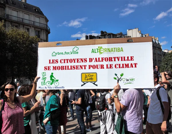 Caminhada Para Clima Climate Demonstração Ecológica Paris França Sábado Setembro — Fotografia de Stock