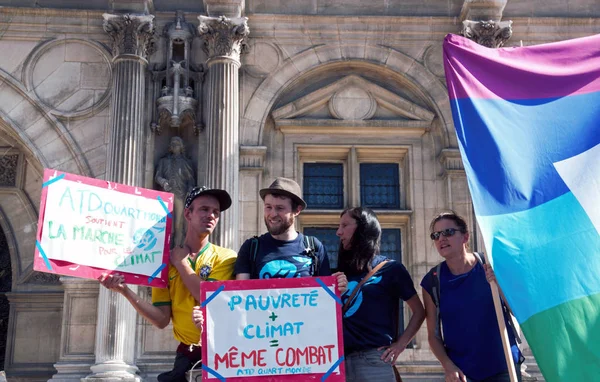 Caminhada Para Clima Climate Demonstração Ecológica Paris França Sábado Setembro — Fotografia de Stock