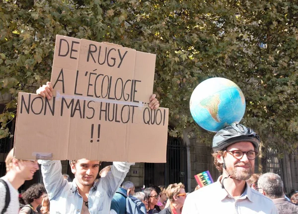 Camminare Clima Clima Dimostrazione Ecologica Parigi Francia Sabato Settembre 2018 — Foto Stock