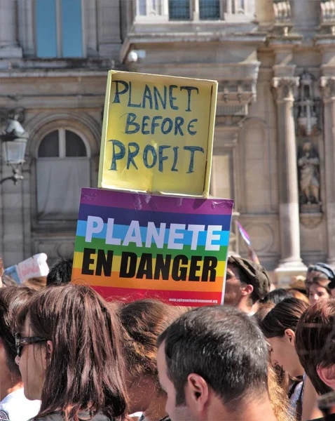 Ходьба Клімату Вгору Клімату Екологічна Демонстрації Париж Франції Субота Вересня — стокове фото