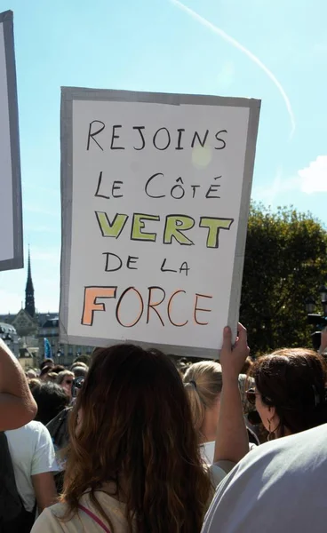 Ходьба Клімату Вгору Клімату Екологічна Демонстрації Париж Франції Субота Вересня — стокове фото