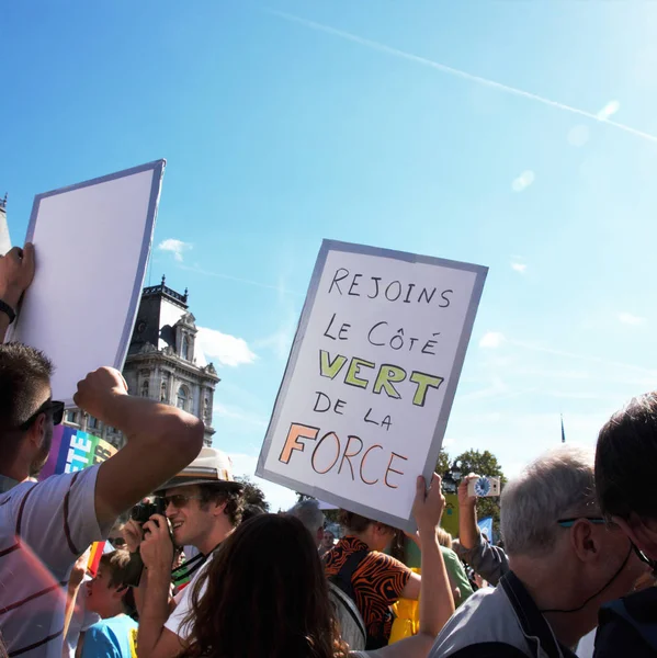 Caminhada Para Clima Climate Demonstração Ecológica Paris França Sábado Setembro — Fotografia de Stock