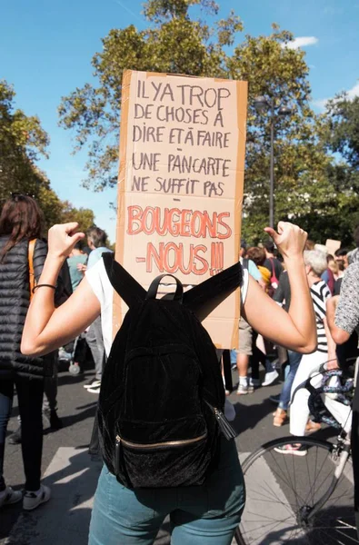 Klim Klim Için Için Yürüyüş Ekolojik Gösteri Paris Fransa Cumartesi — Stok fotoğraf