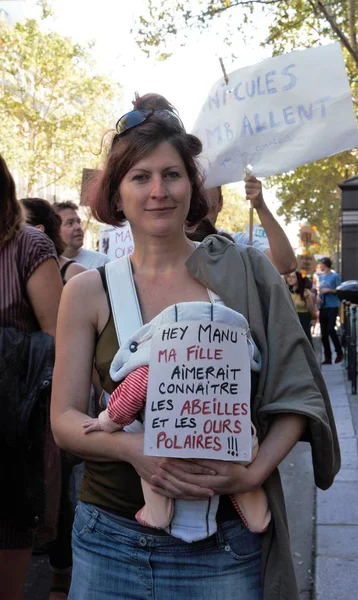 Camminare Clima Clima Dimostrazione Ecologica Parigi Francia Sabato Settembre 2018 — Foto Stock