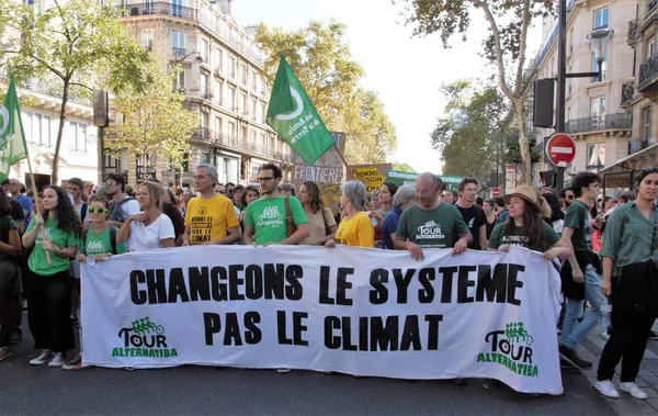 Klim Klim Için Için Yürüyüş Ekolojik Gösteri Paris Fransa Cumartesi — Stok fotoğraf