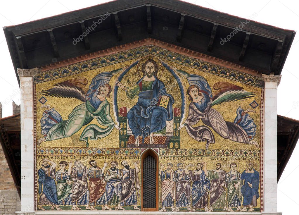 Basilica di san Frediano. External frescoes. (Lucca, Tuscany, Italy)