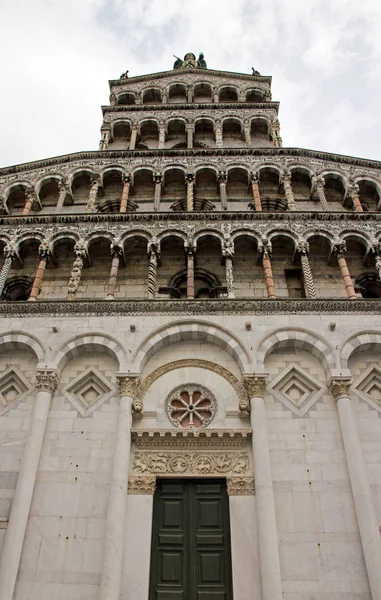 Chiesa San Michele Foro Lucca Toscana Italia Facciata Principale — Foto Stock