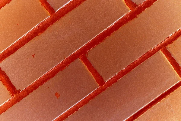 Abstrakt Tegelvägg Bakgrund Närbild Röd Tegelvägg Struktur — Stockfoto