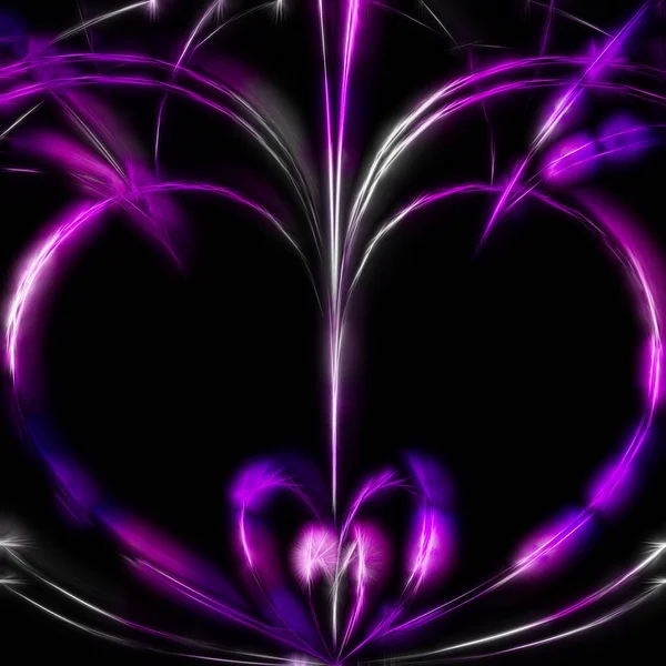 Bright electric current heart shape, Valentine's day motive. fractal
