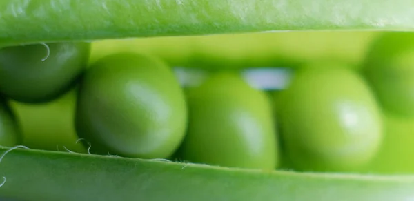 Pods Gröna Ärtor Med Ärtblad Och Blommor Isolerade Vit Bakgrund — Stockfoto