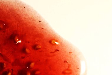 Ahududu reçeli çiselemesi beyaz arkaplanda izole edildi