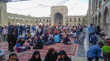 Mashhad, Iran, may 13, 2018: Haram comple and the Imam Reza Shrine, the largest mosque in the world by dimension in the holiest city in Iran - Mashhad. clipart