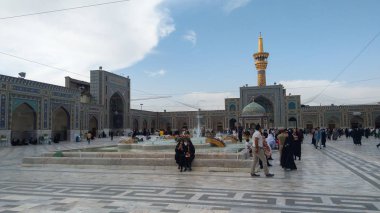 Mashhad, Iran, may 13, 2018: Haram comple and the Imam Reza Shrine, the largest mosque in the world by dimension in the holiest city in Iran - Mashhad. clipart