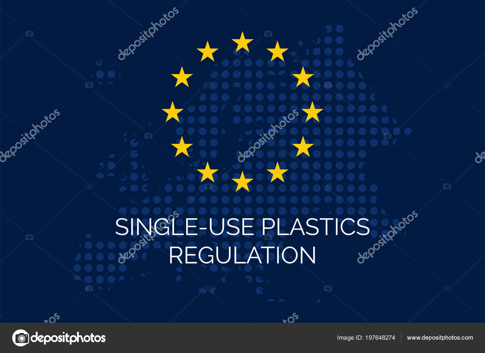 Single Use Plastics Regulation Dotty European Union Map Stars — Stock Vector © Pe3check 197648274
