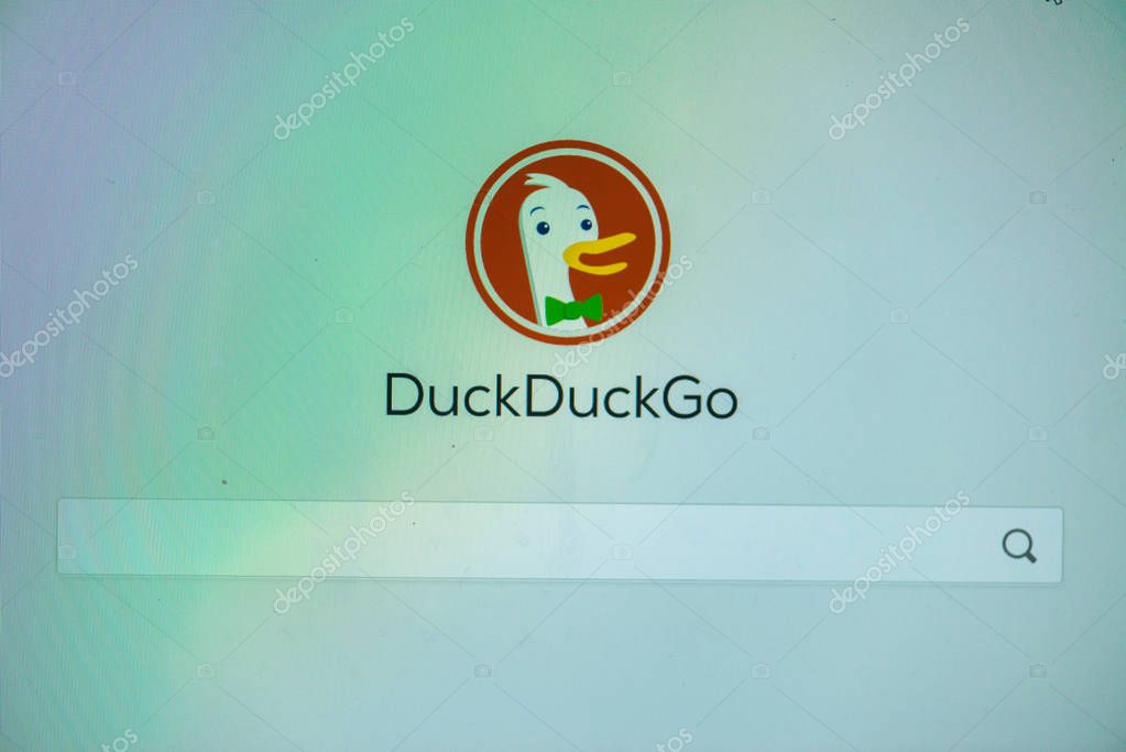 Bratislava, Slovakia, July 3, 2018: DuckDuckGo search engine in Tor browser on laptop screen