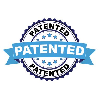 Mavi siyah lastik damga Patented kavramı ile