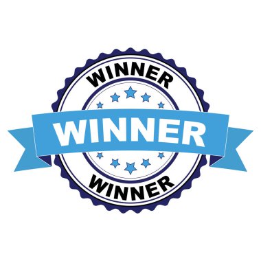 Mavi siyah lastik damgası kazanan konsepti ile