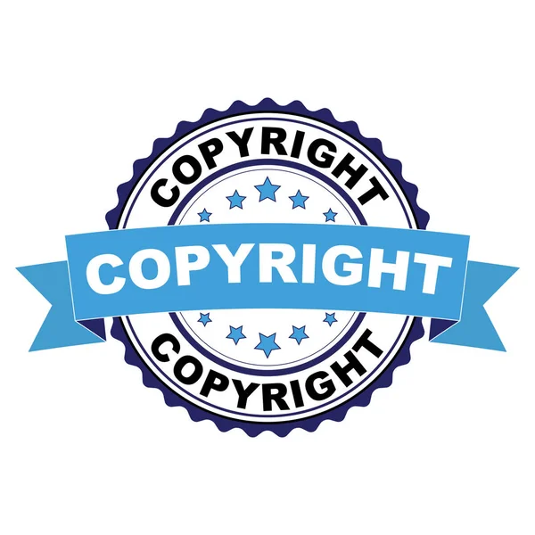 Blauw Zwart Rubber Stempel Met Copyright Concept — Stockvector