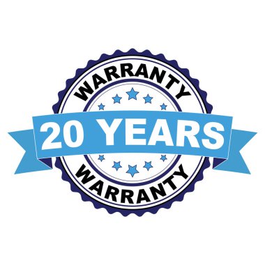 Mavi siyah lastik damga 20 yıl garanti kavramı ile